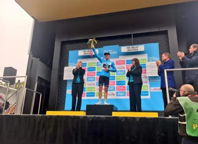 Tour de Yorkshire winners podium