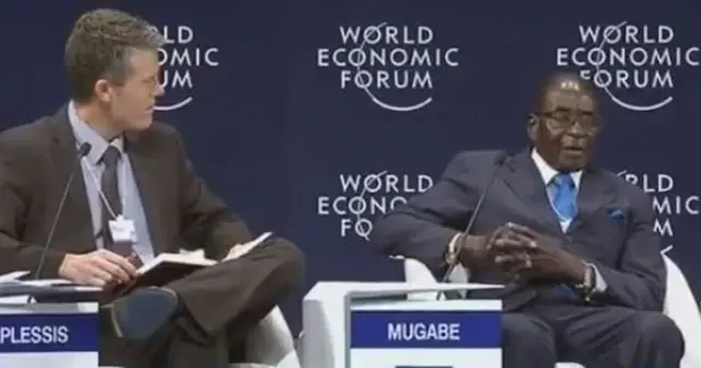 Grab of video where Mr Mugabe is speaking