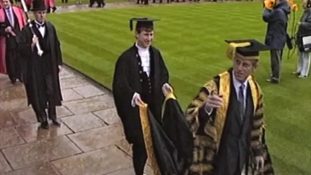 The Duke of Edinburgh as chancellor of Cambridge University in 1987