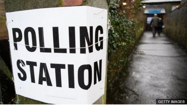 Polling station sign