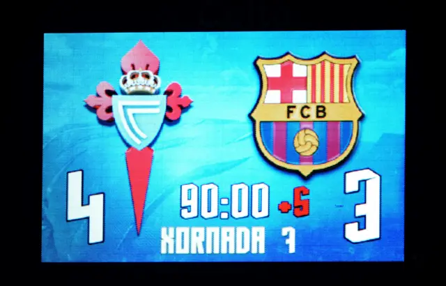 Celta scoreboard