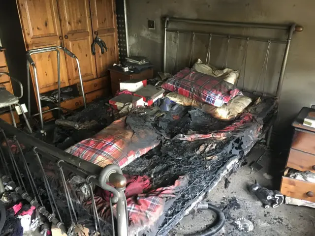 A bedroom fire
