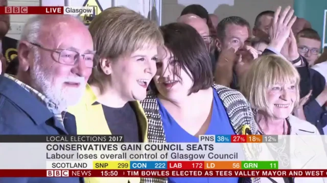 Nicola Sturgeon with campaigners