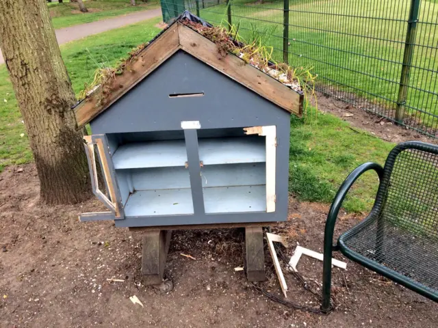 Little Free library damaged