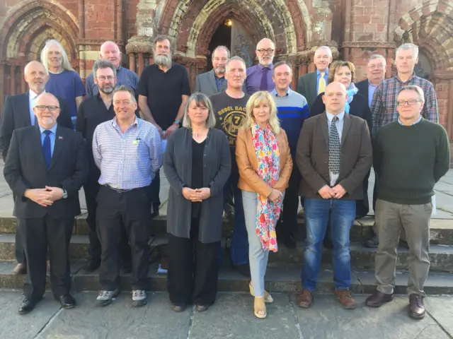 The newly elected members of Orkney Islands Council