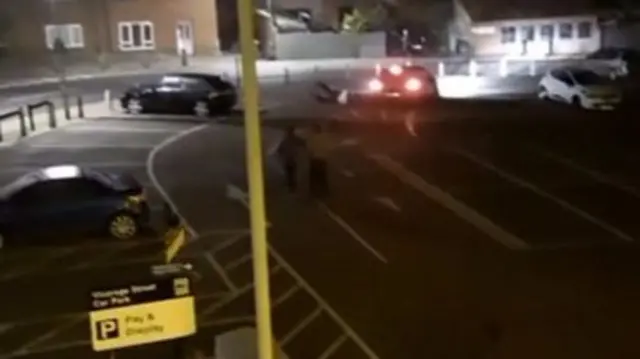 Victim struck by car