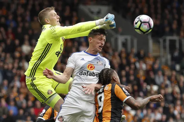 Jordan Pickford and Billy Jones