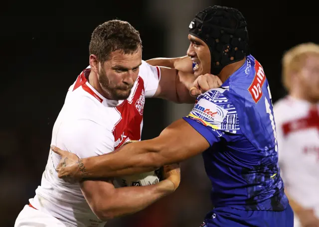 Sean O'Loughlin tries to break through Samoa's defence