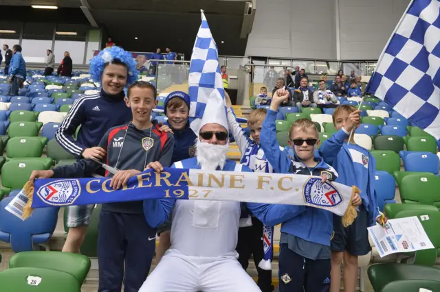 Coleraine fans savour the atmosphere at Windsor Park