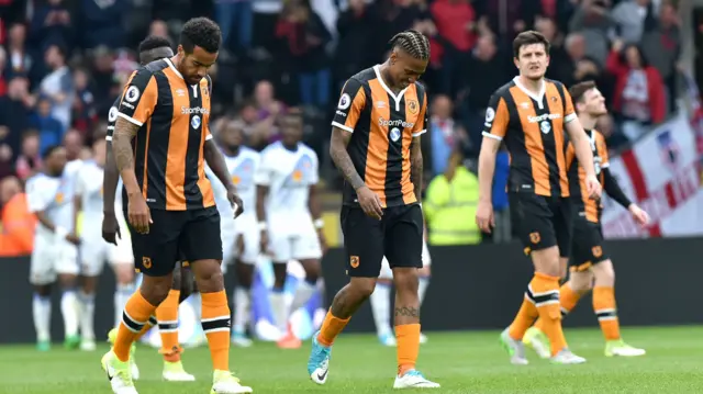 Hull players look dejected