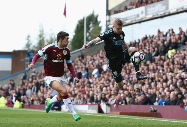 West Brom's Sam Lowton runs with the ball