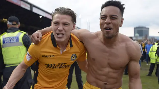 Newport players celebrate