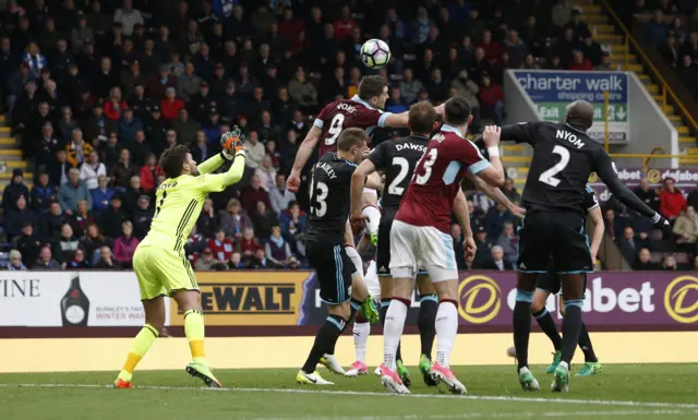 Foster comes out of net to let Vokes score