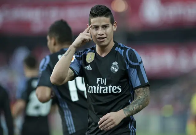 James Rodriguez celebrates