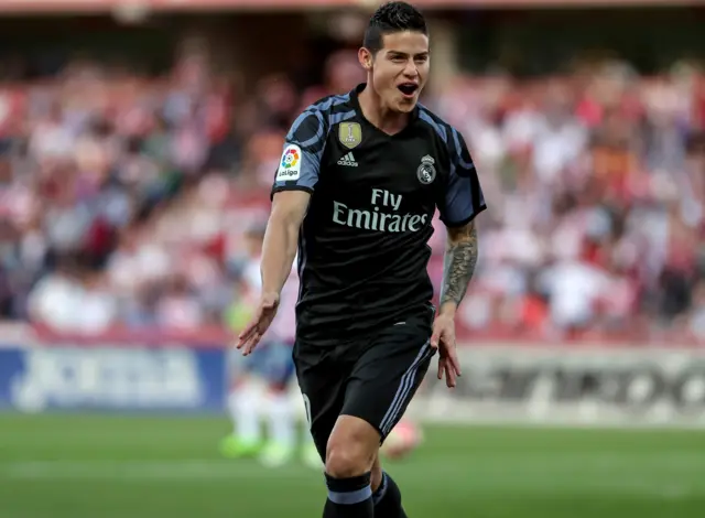 Real Madrid's James Rodriguez celebrates