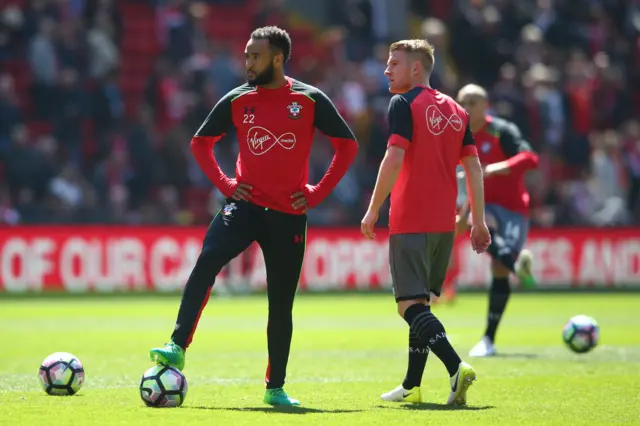 Nathan Redmond looks on