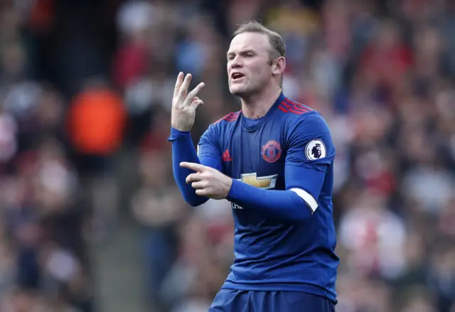 Frustrated Rooney reacts