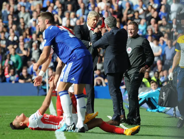 Wenger and Mourinho clash at Stamford Bridge