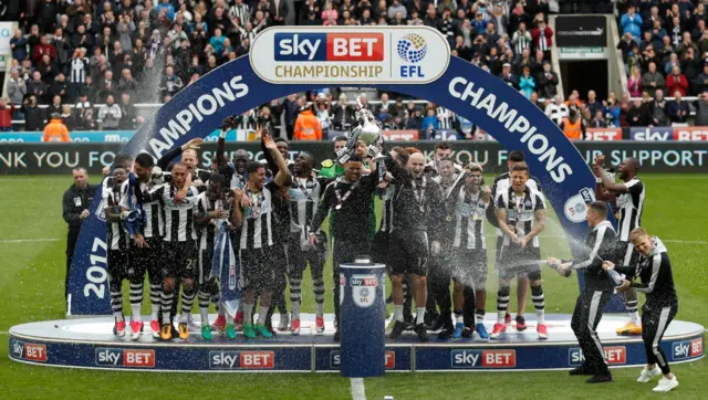 Newcastle lift the Championship title