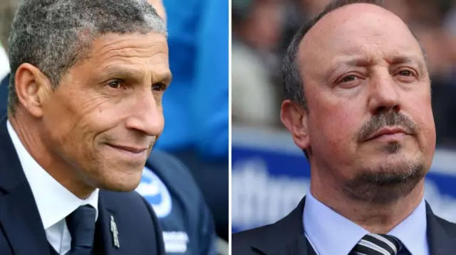 Chris Hughton and Rafael Benitez