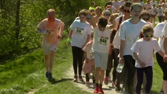 Tim Farron at the Kendal Colour Dash