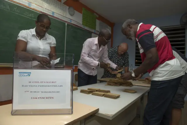 Officials count votes in Guadeloupe on Saturday