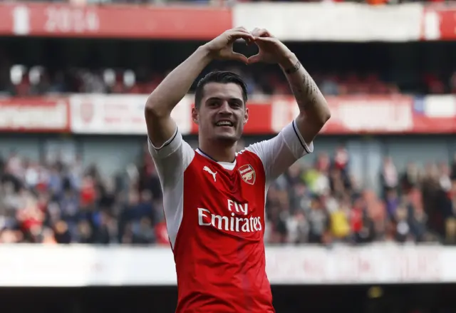 Xhaka celebrates