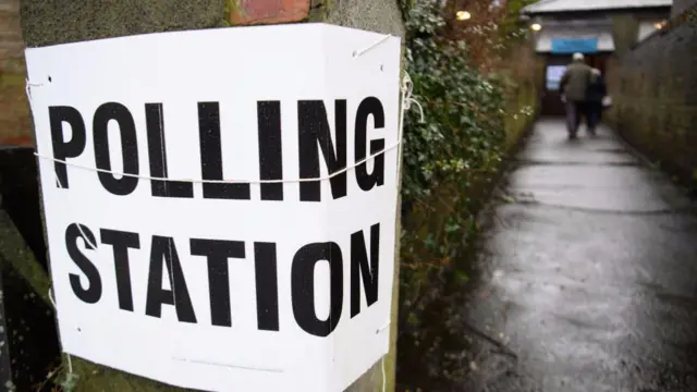 Polling station sign