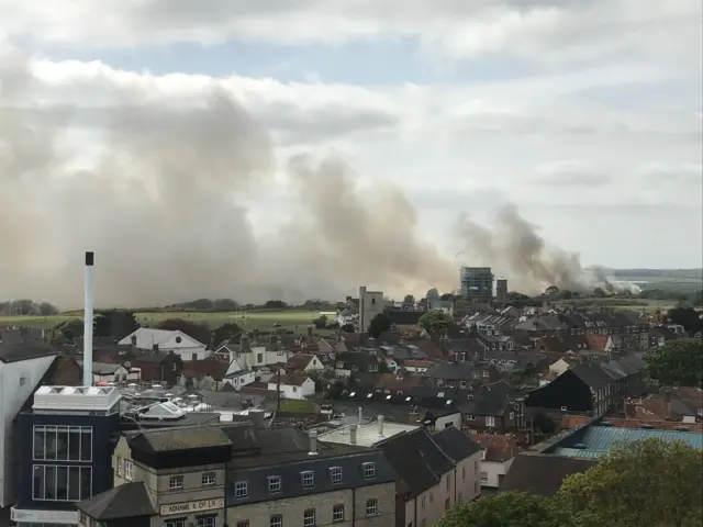 Another view of fire across Southwold