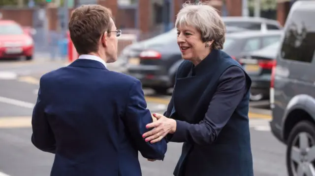 Theresa May meets Andy Street in Wolverhampton