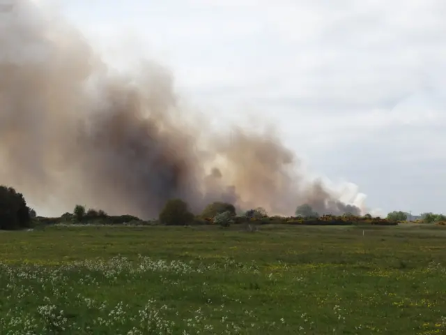 Distant shot of smoke