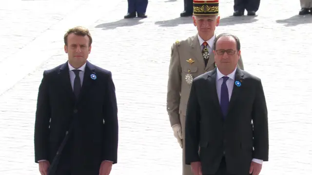 Macron (left) with President Hollande