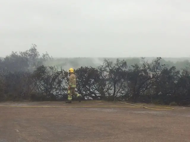 Fire fighter at golf club