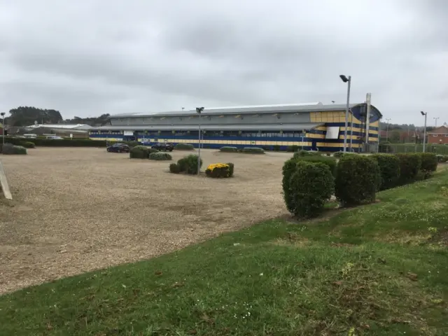 A wider view of the Splash leisure centre and land