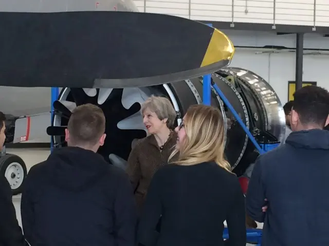 Theresa May at the aviation academy