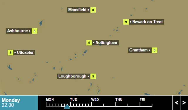 BBC weather map