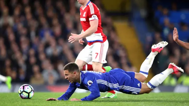 Eden Hazard is fouled