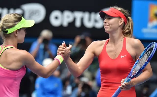 Eugenie Bouchard is beaten by Maria Sharapova in the 2015 Australian Open