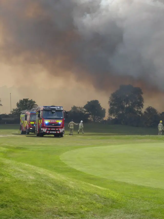 Firefighters on golf course