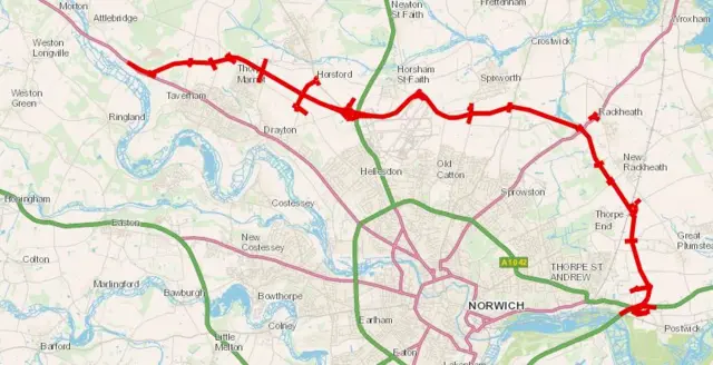 Route map of NDR