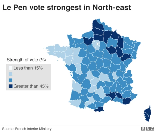 map of le pen results