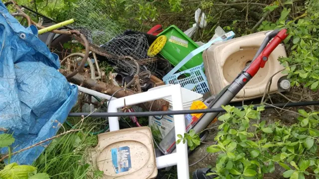 Fly tipped waste