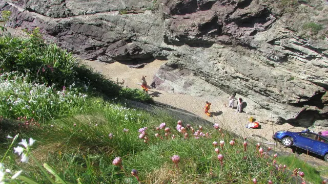 Car over cliff