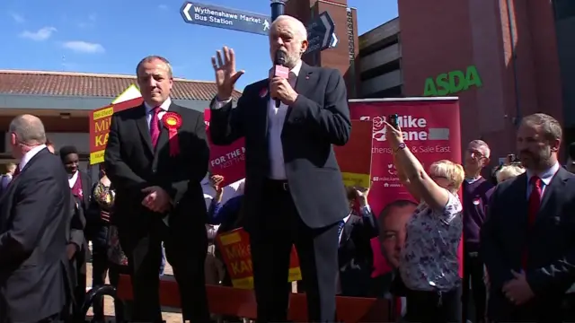 Jeremy Corbyn speaking in Wythenshawe