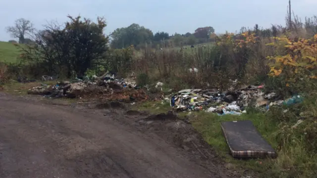 Fly-tipped waste