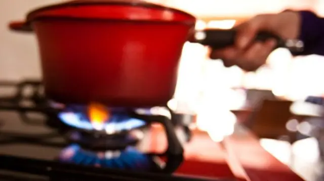 Pan on a gas hob