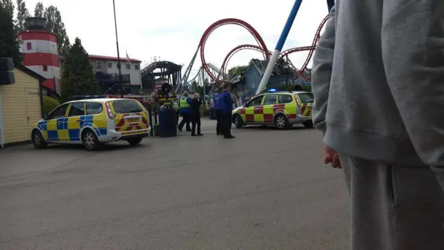 The scene at the theme park