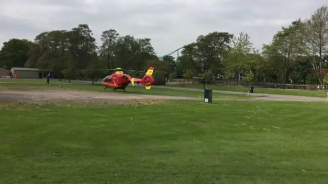 Helicopter at Drayton Manor theme park