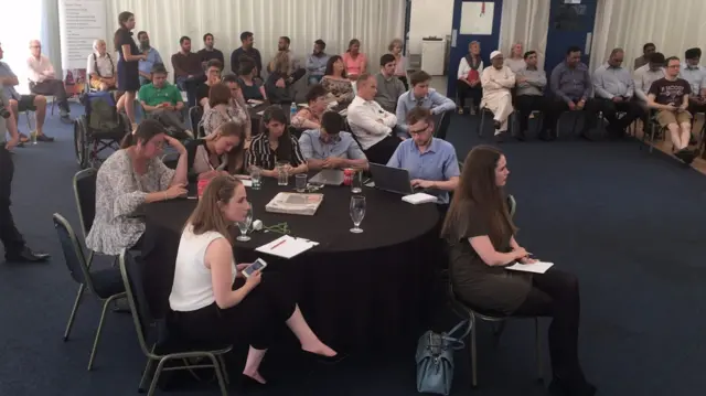 Audience listens to Bedford debate