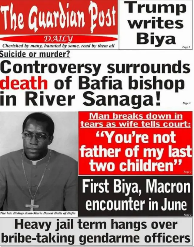 Cameroon newspaper headline